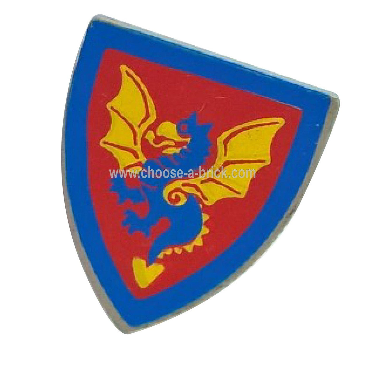 Shield Triangular with Blue and Yellow Dragon Pattern - LEGO Parts and Pieces