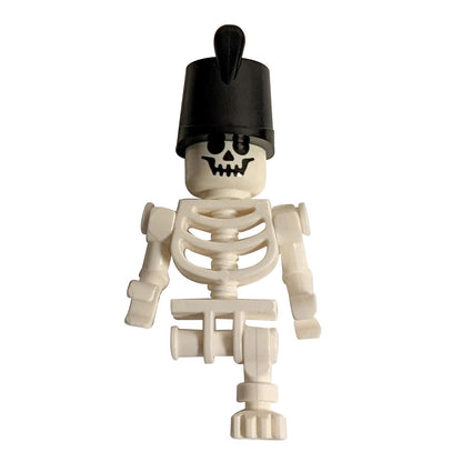 LEGO® Skeleton Minifigure (gen141) – One-Legged Pirate Skeleton with Imperial Guard Hat from Pirates of Barracuda Bay.