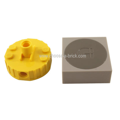 LEGO® Magnet Brick Combo - Round 4 x 4 x 2 with 3 Pin Holes and 4 x 4 x 1 1/3 No Studs