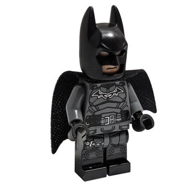 Batman - Dark Bluish Gray Suit, Black Belt, Black Hands, Spongy Cape with 1 Hole, Black Boots