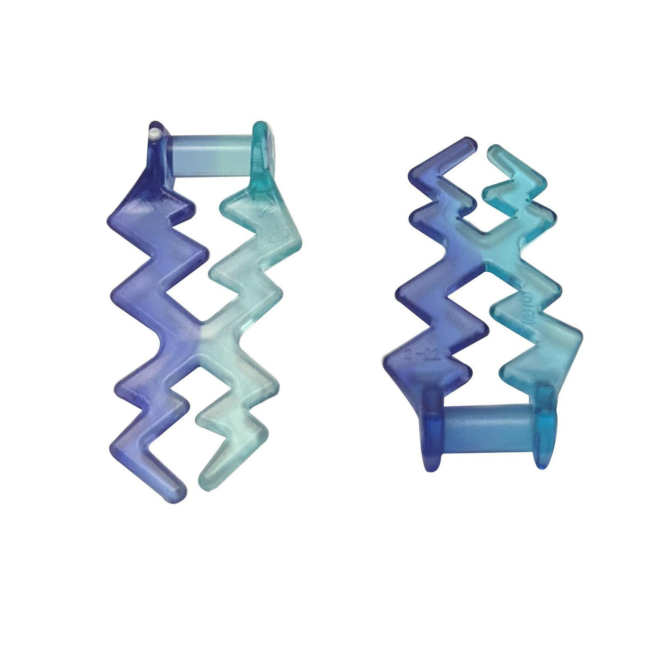 Wave Angular Double with Bar Handle (Electric Zigzag) with Marbled Trans-Purple Pattern