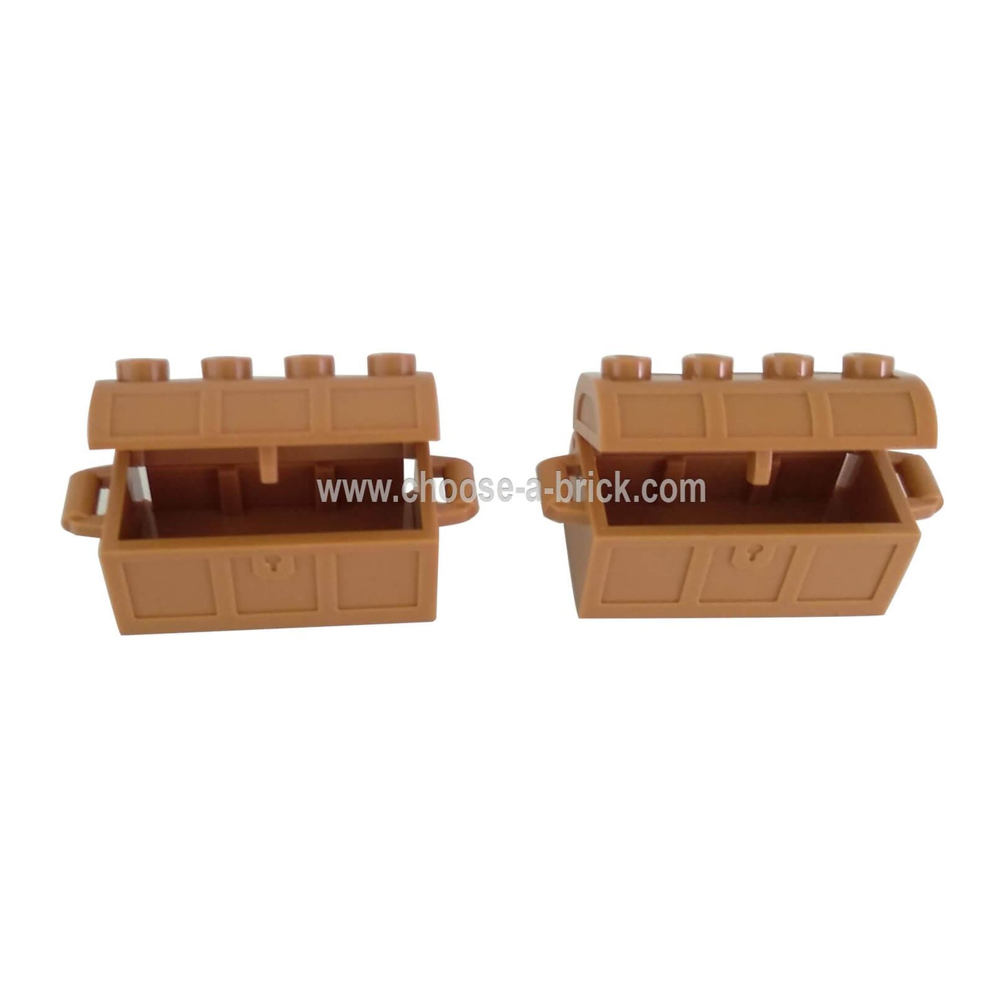 Container, Treasure Chest Bottom - Slots in Back with Same Color Container, Treasure Chest Lid - Thick Hinge (4738a / 4739a)