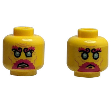 Minifigure Head with Dual Angry Expressions