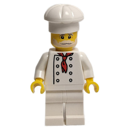 Pizza Chef with White Chef Jacket and Moustache