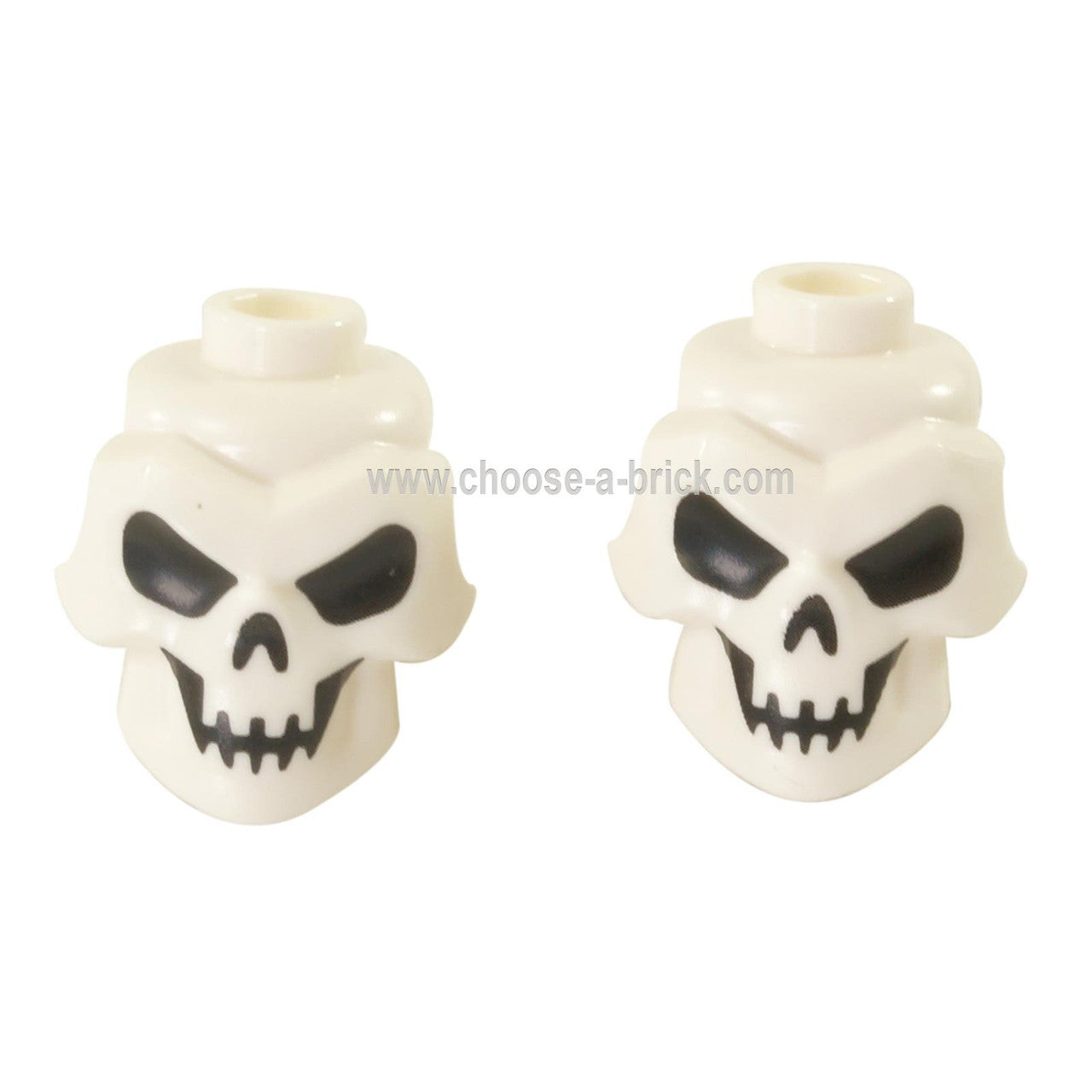 LEGO Parts - Minifigure, Head Modified Skull with Black Eyes, Nose and Mouth Pattern