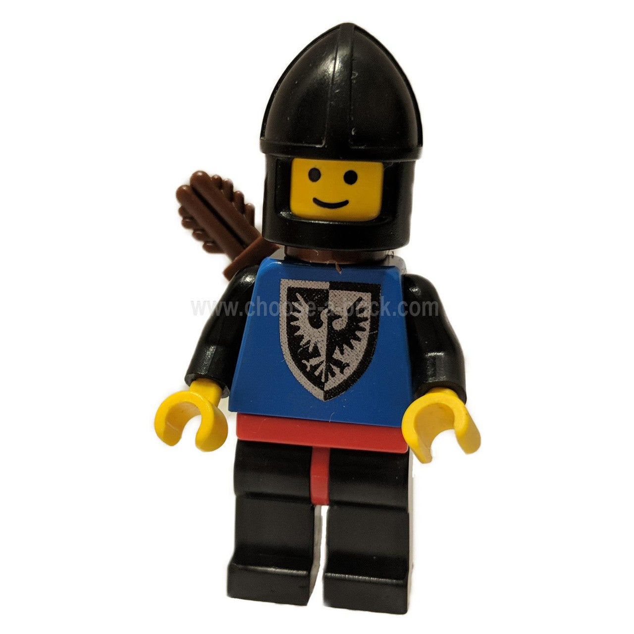 Black Falcon - Black Legs, Black Chin-Guard, Shield Bottom Pointed, Quiver