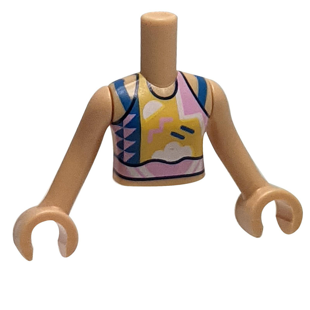 Mini Doll Torso - Vibrant Top with Colorful Symbols