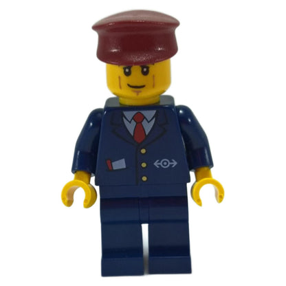 Train Conductor with Dark Blue Suit and Red Hat