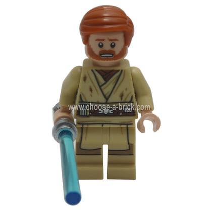 Obi-Wan Kenobi (Dirt Stains) with light saber - LEGO Minifigure Star Wars