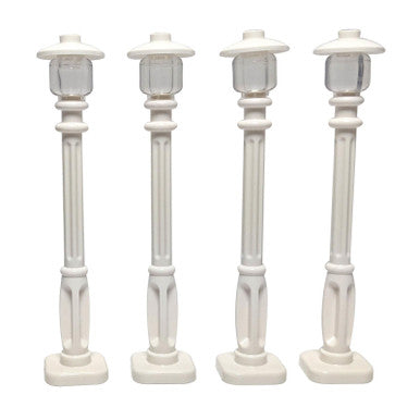 Set of 4 LEGO® Victorian Lamp Posts - White 2 x 2 x 7