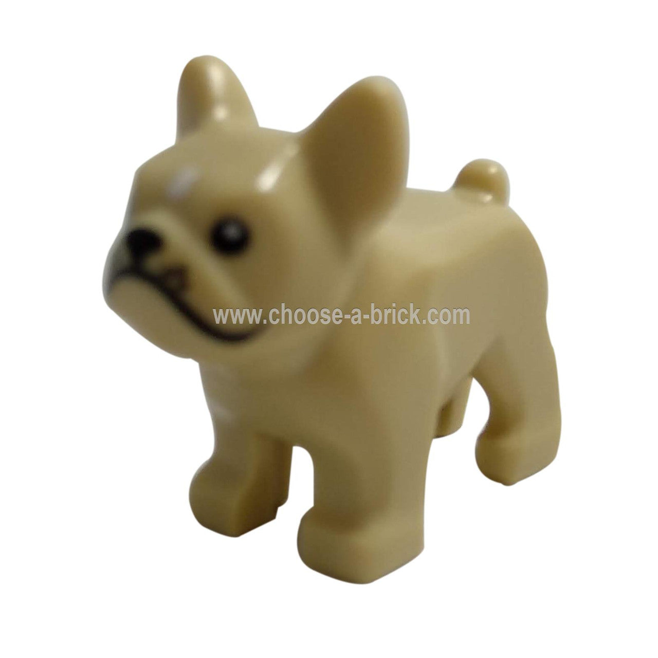 Tan Dog, Bulldog with Black Eyes - LEGO Minifigure Animals