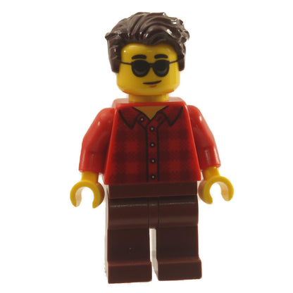 Man - Red Flannel Shirt, Reddish Brown Legs, Dark Brown Hair, Sunglasses