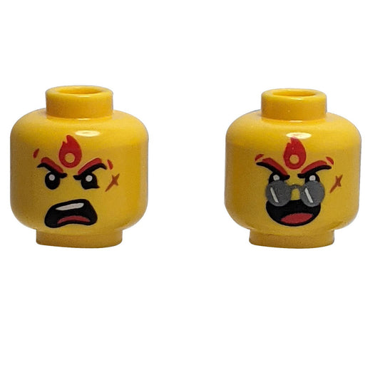 Minifigure Head Dual Sided - Fierce Expressions