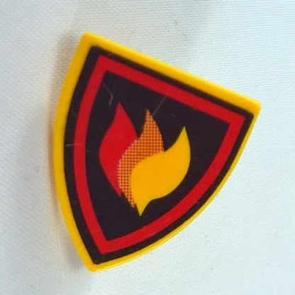 Shield Triangular with Fire Logo Pattern (Sticker) - Set 7240 - LEGO Parts and Pieces