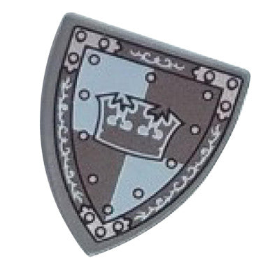 Shield Triangular with Gray Crown on White and Gray Quarters Background Pattern