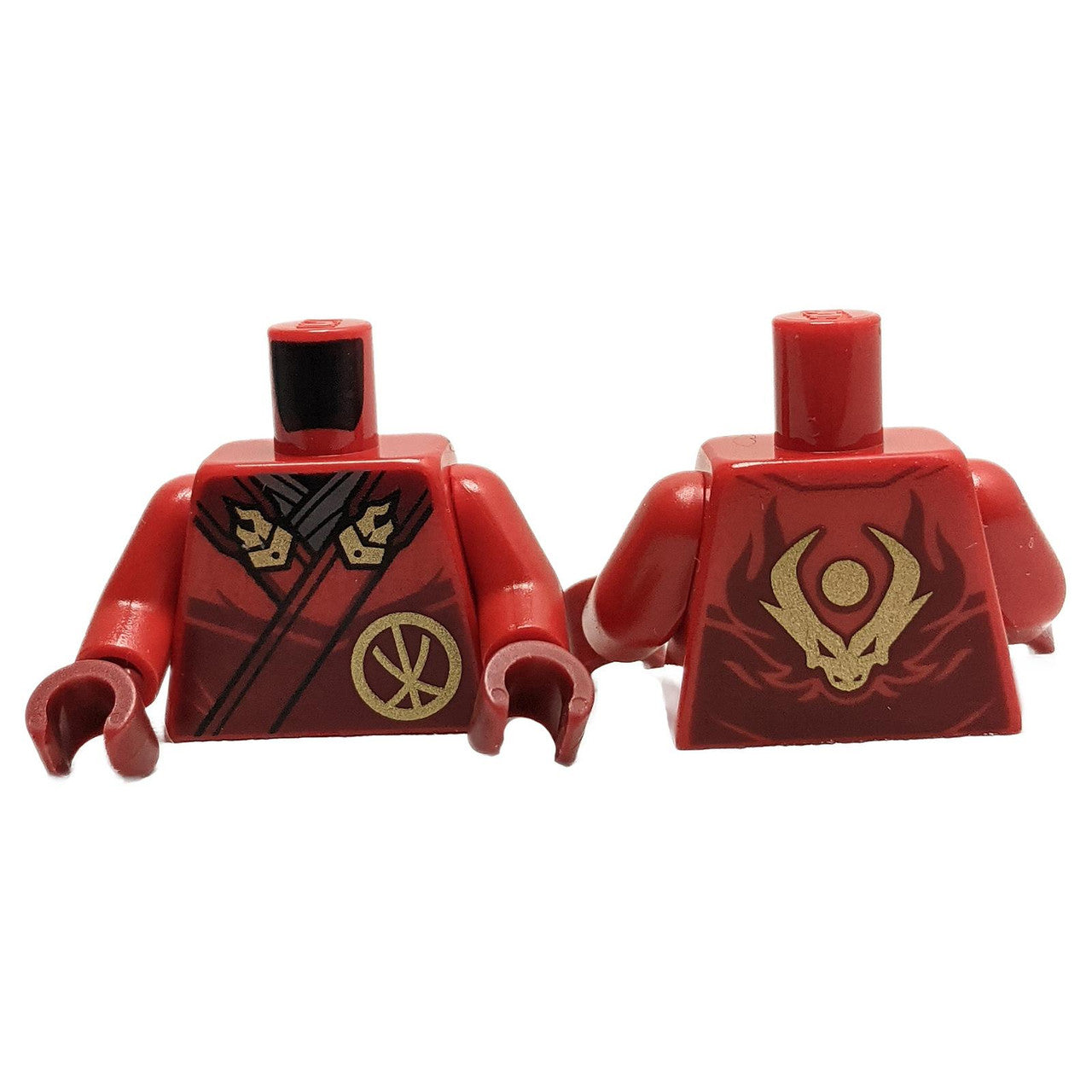 Torso Red Ninja with Gold Flame and Dragon Emblem