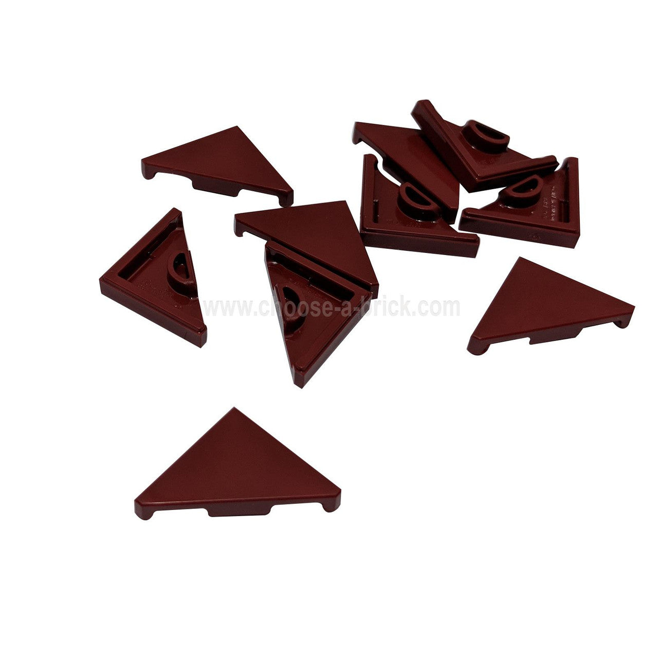 Tile, Modified 2 x 2 Triangular dark red