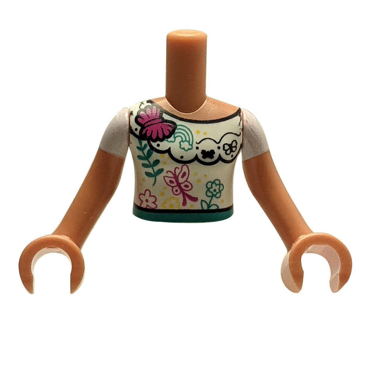 Torso Mini Puppe mit Blumen- und Schmetterlingsmuster 