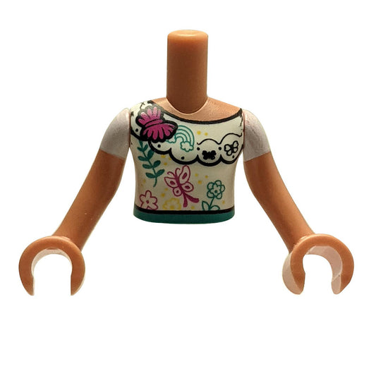 Torso Mini Doll  with Flowers and Butterflies Pattern