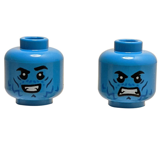 Head Dual Sided with Angry and Grinning Faces