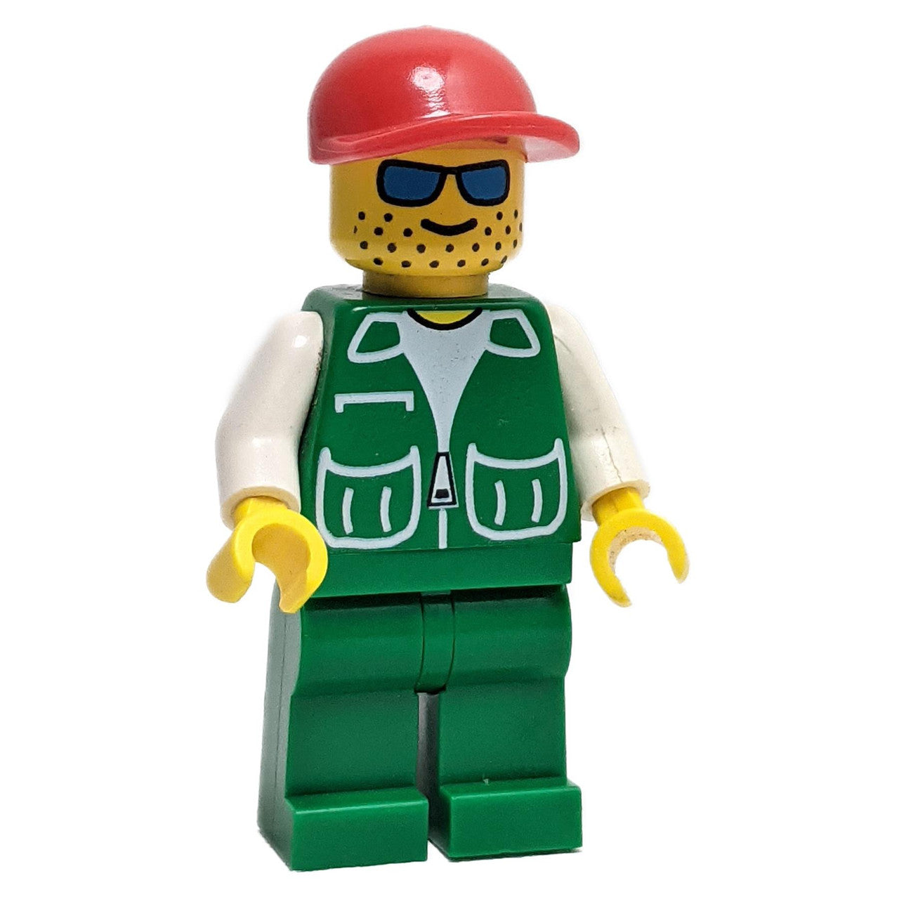 Minifigure with green jacket and red cap