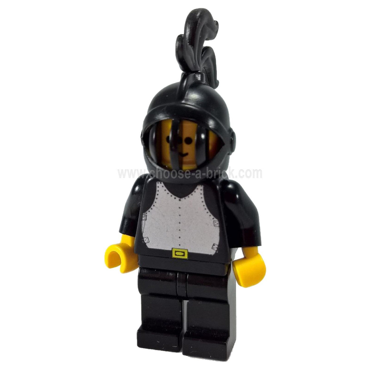 Breastplate - Black, Black Legs, Black Grille Helmet, Black Plume - Lego Minifigure