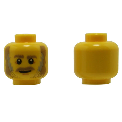 Minifigure Head with Sideburns and Stubble Pattern