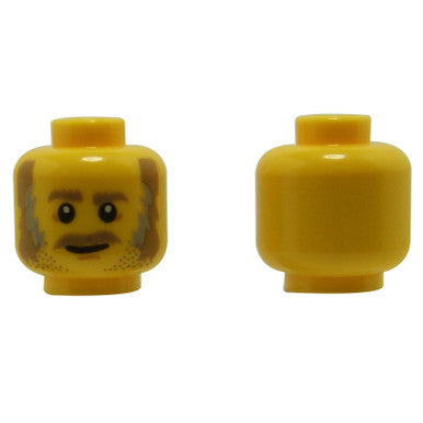 Minifigure Head with Sideburns and Stubble Pattern