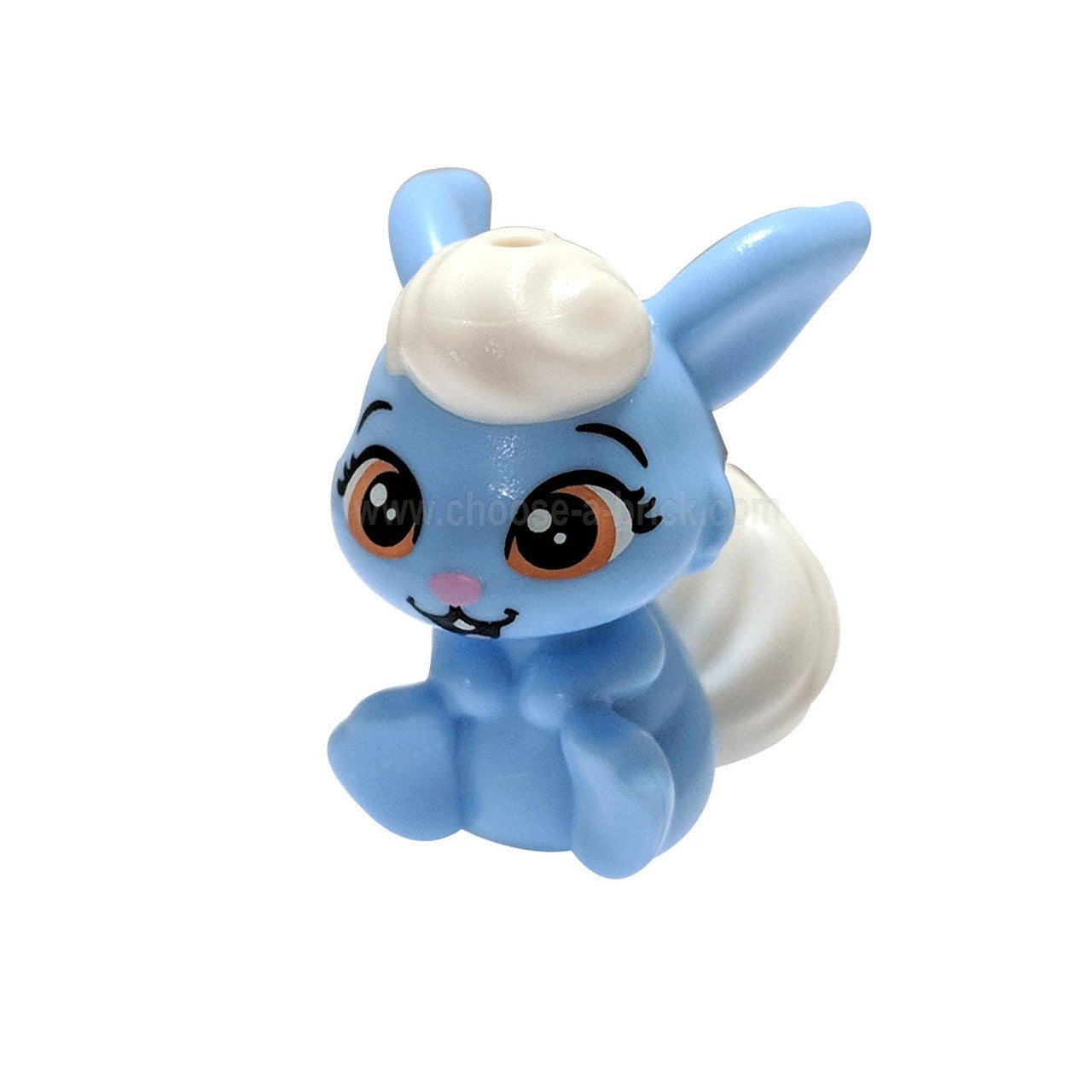 Bright Light Blue Bunny - Rabbit, Whisker Haven Tales, Snow White?ÃƒÂ¢????s Bunny with White Bangs and Tail, Medium Dark Flesh Eyes and Bright Pink Nose Pattern Berry