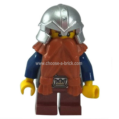 Zwerg Dunkeloranger Bart - Lego Minifigur 