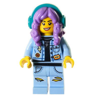 Parker L. Jackson - Denim Jacket with Headphones Smile - Grumpy