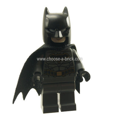 Batman - Dark Bluish Gray Suit with Gold Outline Belt and Crest, Mask and Cape Type 3 Cowl, Spongy Cape