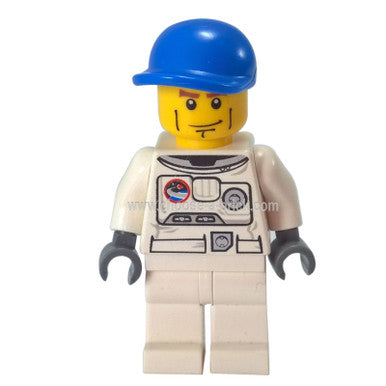 Spacesuit White Legs Blue Short Bill Cap Brown Eyebrows