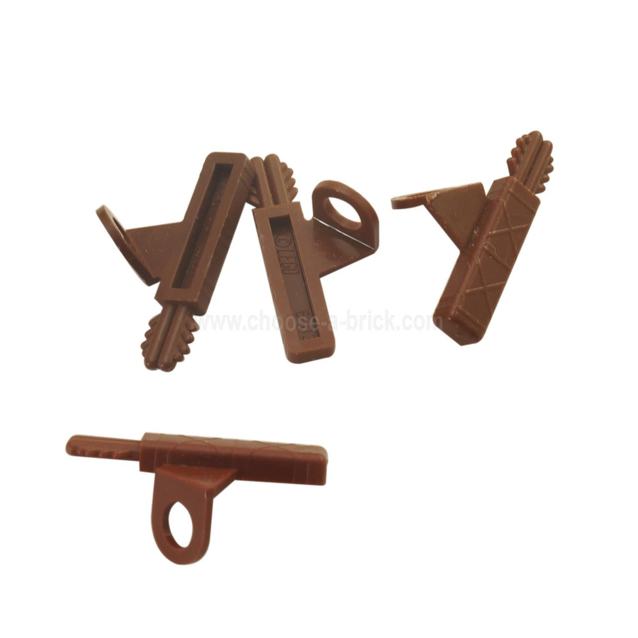 Minifigure Arrow Quiver with 2 Arrows reddish brown