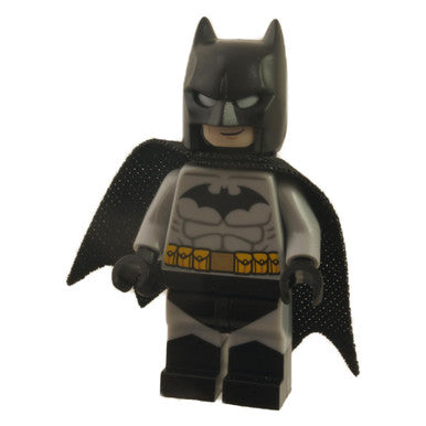 Batman - Light Bluish Gray Suit with Yellow Belt, Black Crest, Mask and Cape Type 3 Cowl