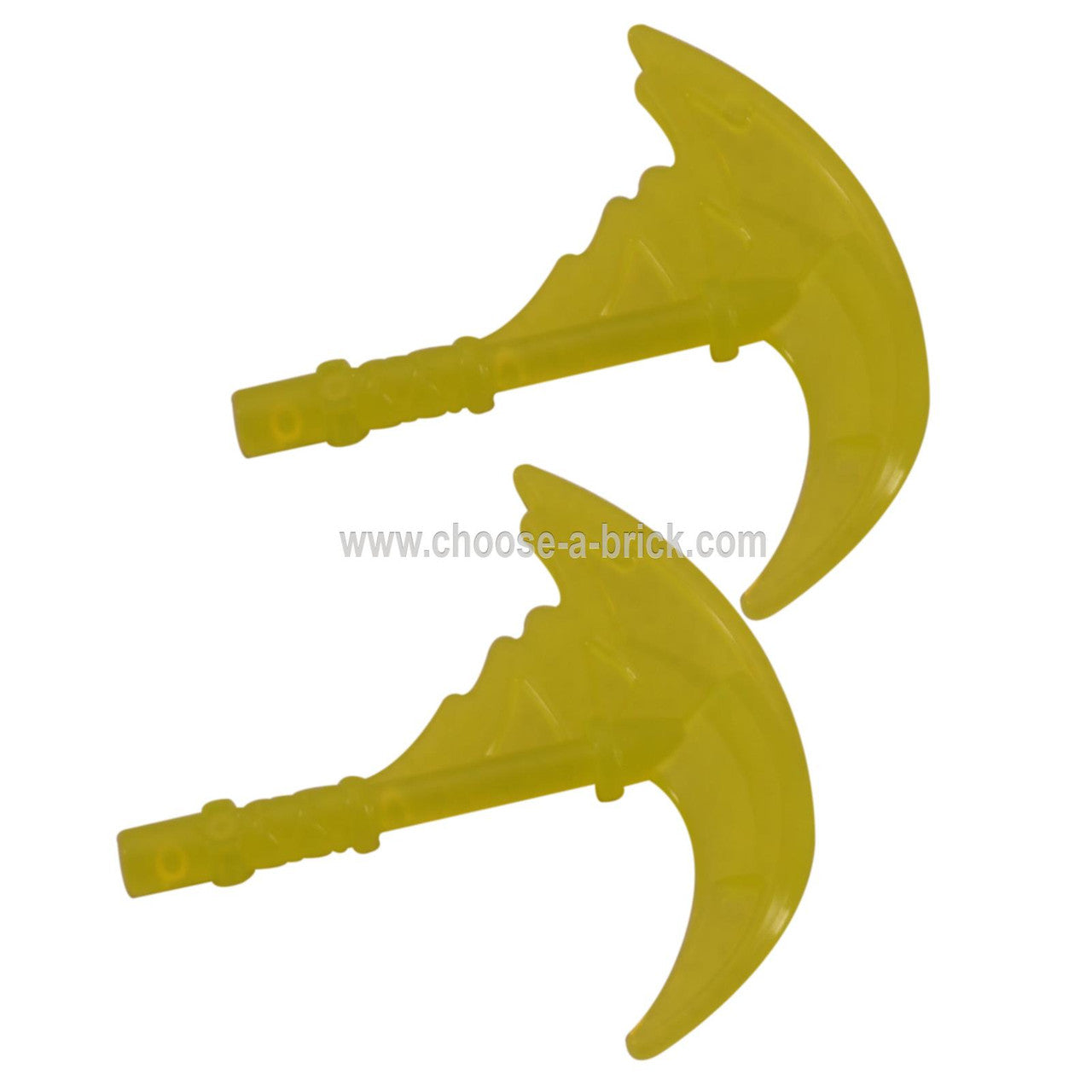 Minifigure, Weapon Sickle with Trailing Energy Effect trans neon green