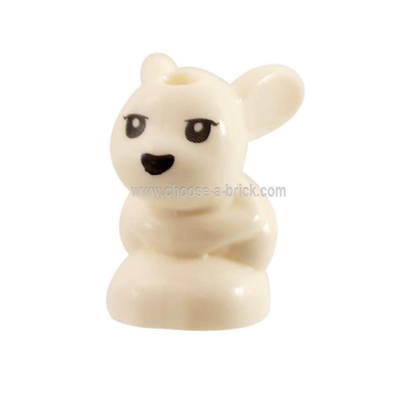 White Bunny - Rabbit, Friends, Baby, Sitting with Black Eyes and Nose Pattern Chili - Mini - Minu