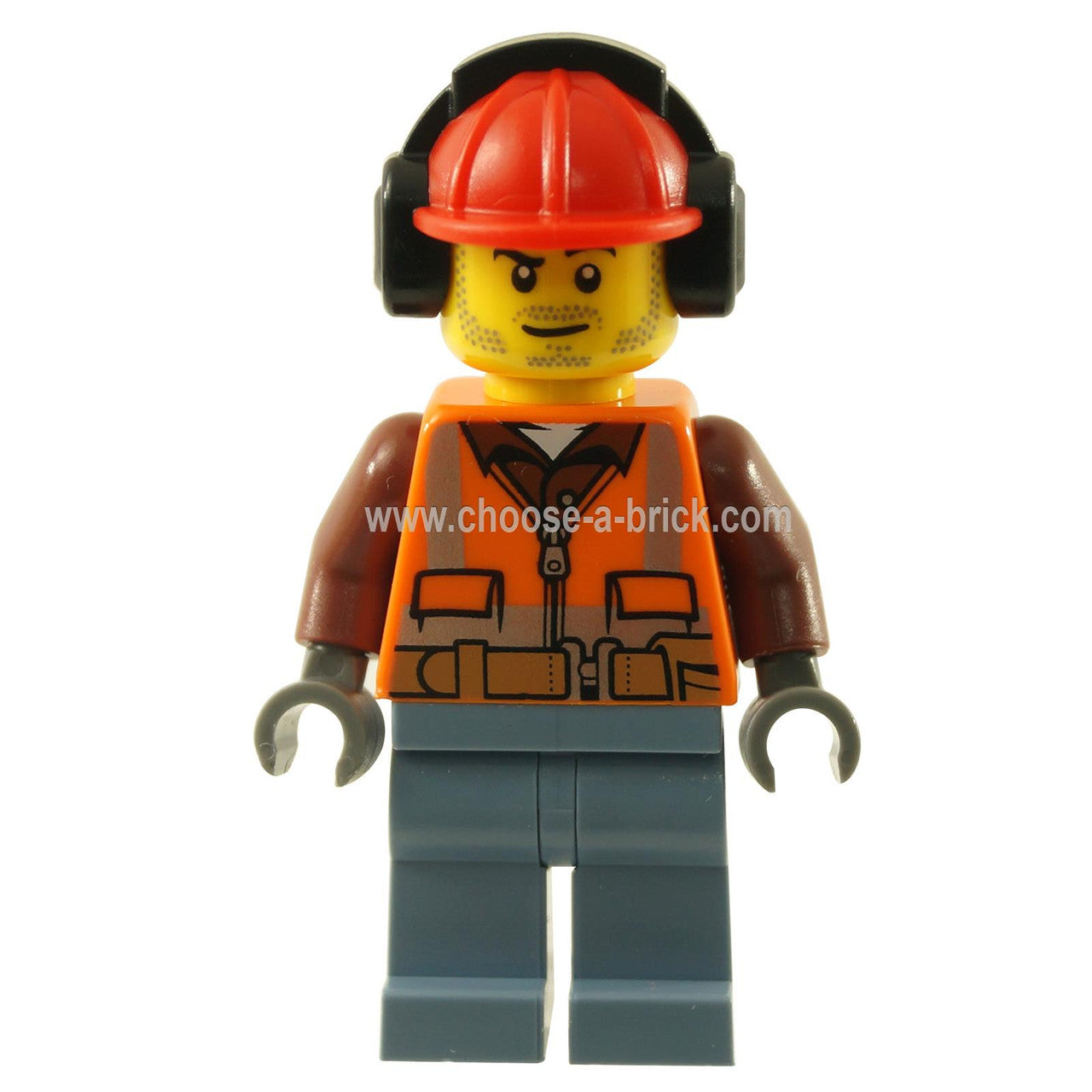 Construction Worker - Orange Zipper, Safety Stripes