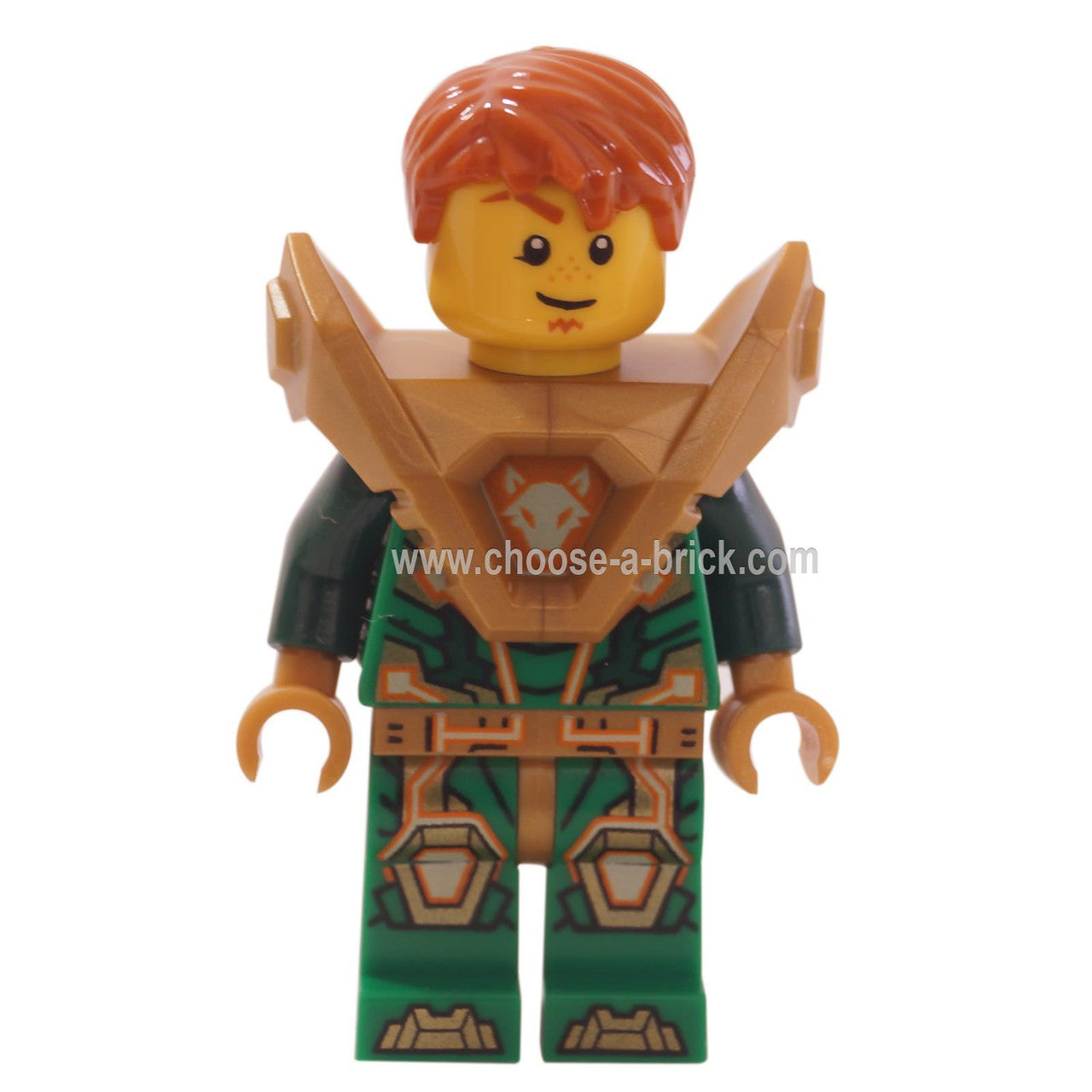 LEGO Minifigure -  Aaron - Pearl Gold Armor, Hair