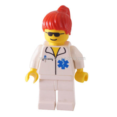 Doctor - EMT Star of Life, White Legs, Red Ponytail Hair