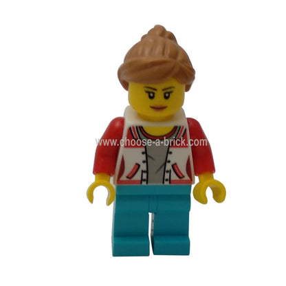 City Bus Passenger - Female Jacket Number '8' on Back - LEGO Minifigure City