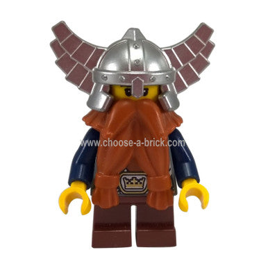 LEGO Minifigure Dwarf Dark Orange Beard - LEGO minifigure from set 7040 - cas373, different angle.