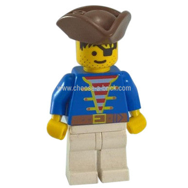 Pirate Blue Jacket, White Legs, Brown Pirate Triangle Hat