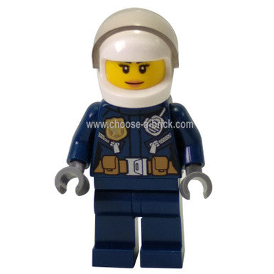 City Helicopter Pilot Female, Leather Jacket with Gold Badge