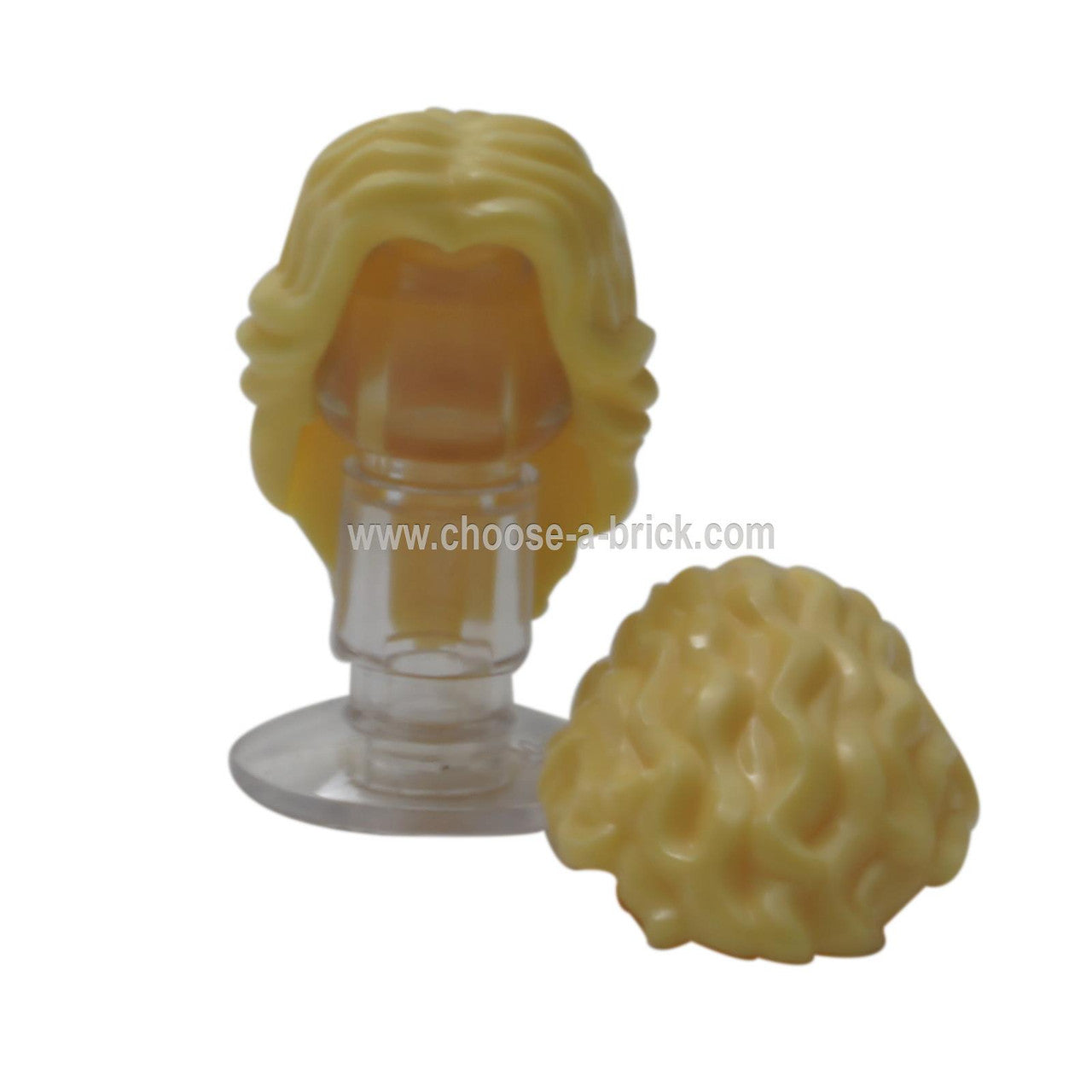 Minifigure, Hair Female Mid-Length Wavy with Center Part bright light yellow