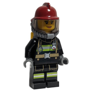 Female Firefighter with breathing gear