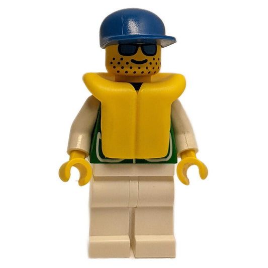 Minifigure with life jacket and blue cap