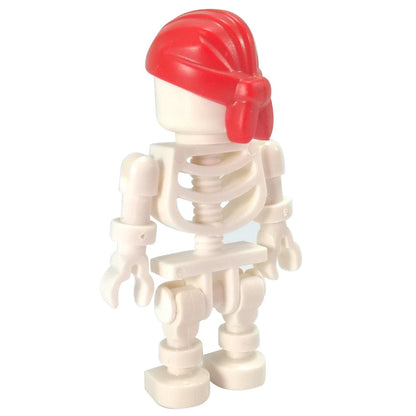 Skeleton with Standard Skull, Red Rounded Top Bandana