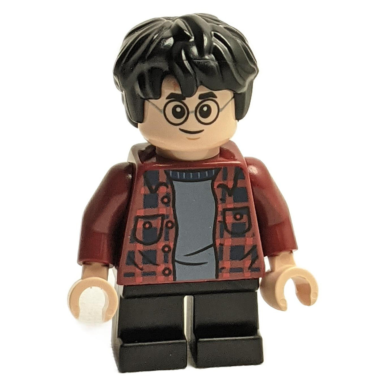 Harry Potter, Dark Red Plaid Flannel Shirt, Black Short Legs