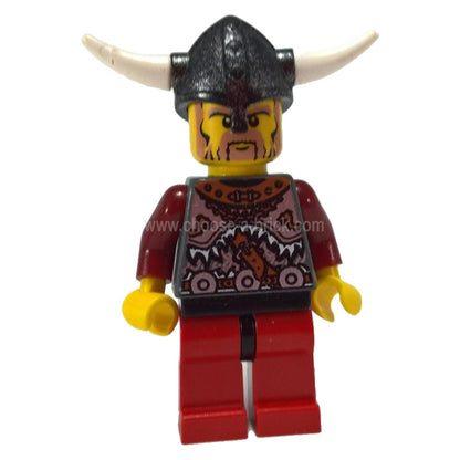 Viking Red Chess Pawn - Horns Glued to Helmet